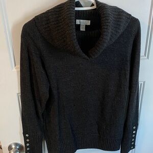 Tweeds Charcoal Shawl-Collar Sweater